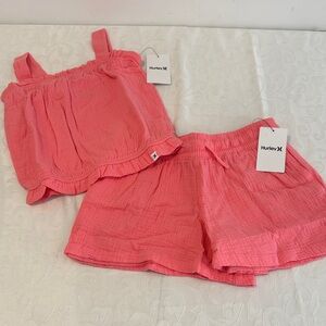 Hurley Guaze Short Set. Girls Medium
